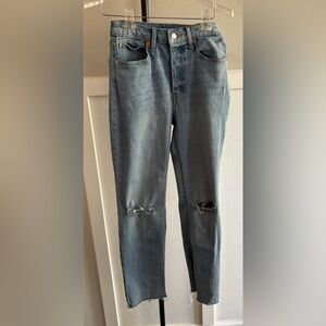 Wild Fable Distressed Skinny Jeans Size 4 Raw Hem Mid Rise Blue